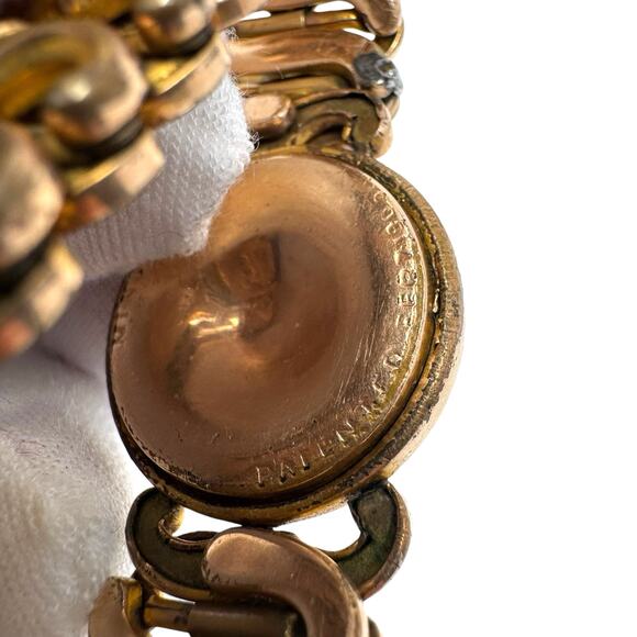 Antique 1905 Minerva Gold Filled Stretch Bracelet Engraved Monogram 27.9g Read - Picture 8 of 13